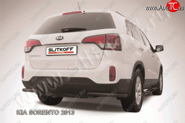 5 999 р. Защита заднего бампера из уголков d57 Slitkoff KIA Sorento XM рестайлинг (2012-2015) (Цвет: серебристый)  с доставкой в г. Воронеж