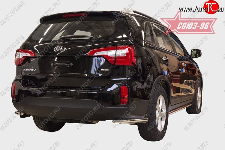 9 749 р. Защита заднего бампера из боковых уголков Souz-96 (d42) KIA Sorento XM рестайлинг (2012-2015)  с доставкой в г. Воронеж