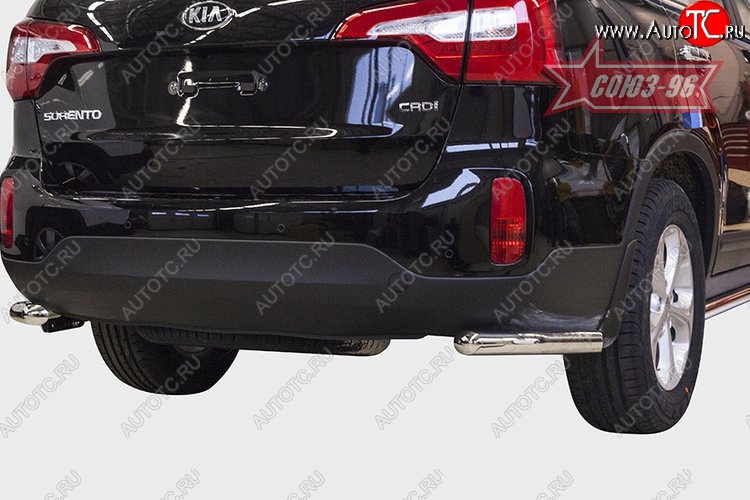 8 909 р. Защита заднего бампера из боковых уголков Souz-96 (d60) KIA Sorento XM рестайлинг (2012-2015)  с доставкой в г. Воронеж