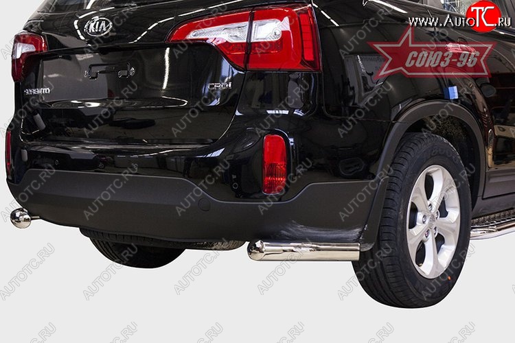 11 159 р. Защита заднего бампера из боковых уголков Souz-96 (d76) KIA Sorento XM рестайлинг (2012-2015)  с доставкой в г. Воронеж
