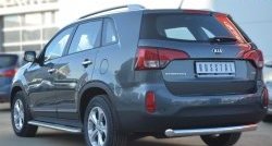 17 899 р. Одинарная защита заднего бампера из трубы диаметром 76 мм SLITKOFF  KIA Sorento  XM (2012-2015) рестайлинг  с доставкой в г. Воронеж. Увеличить фотографию 4