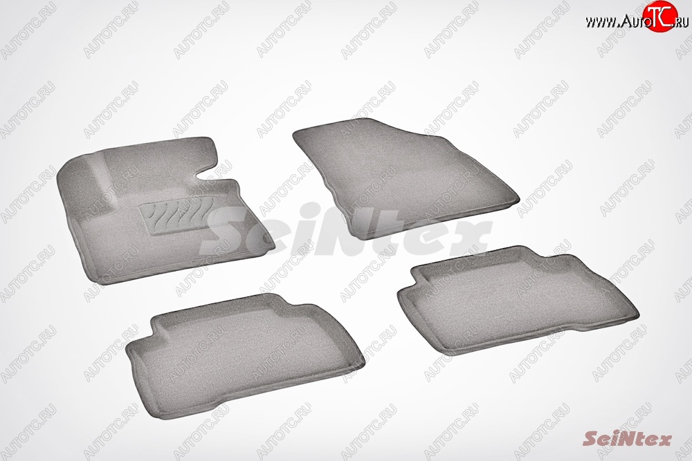 7 649 р. Износостойкие коврики в салон SeiNtex Premium 3D 4 шт. (ворсовые, серые)  KIA Sorento  XM (2012-2015) рестайлинг  с доставкой в г. Воронеж