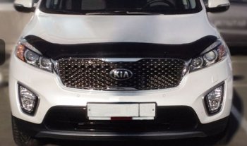 3 299 р. Дефлектор капота SIM  KIA Sorento  UM/Prime (2014-2020) дорестайлинг, рестайлинг  с доставкой в г. Воронеж. Увеличить фотографию 1