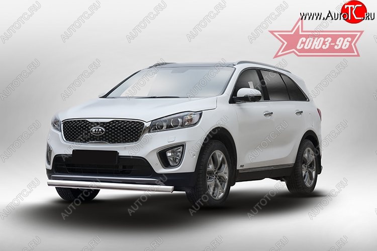 13 949 р. Защита переднего бампера из овальной трубы (d75х42) Souz-96  KIA Sorento  UM/Prime (2014-2018) дорестайлинг  с доставкой в г. Воронеж