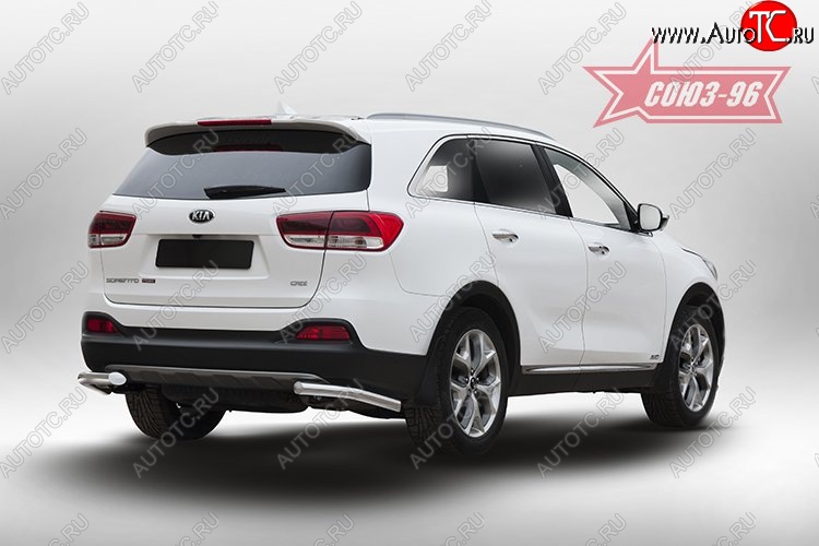10 169 р. Защита заднего бампера из двух боковых уголков (d60) Souz-96 KIA Sorento UM/Prime дорестайлинг (2014-2018)  с доставкой в г. Воронеж
