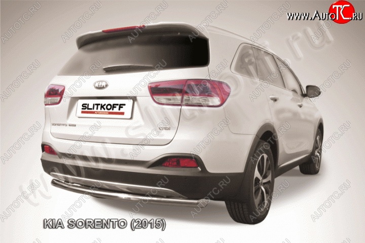 12 999 р. Защита заднего бампера из трубы диаметром 57 мм Slitkoff KIA Sorento UM/Prime дорестайлинг (2014-2018) (Нержавейка)  с доставкой в г. Воронеж