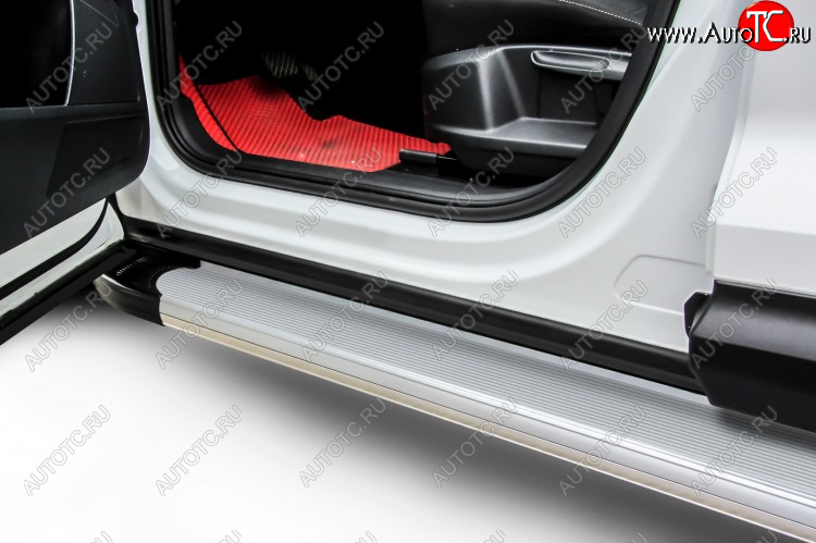 13 349 р. Пороги алюминиевые Slitkoff  KIA Sorento  XM (2012-2015) рестайлинг (Optima Silver)  с доставкой в г. Воронеж