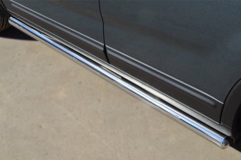 9 999 р. Защита порогов на SLITKOFF (труба D63 мм) KIA Sorento UM/Prime рестайлинг (2018-2020) (Защита порогов с закругленными торцами (вариант 3))  с доставкой в г. Воронеж. Увеличить фотографию 4