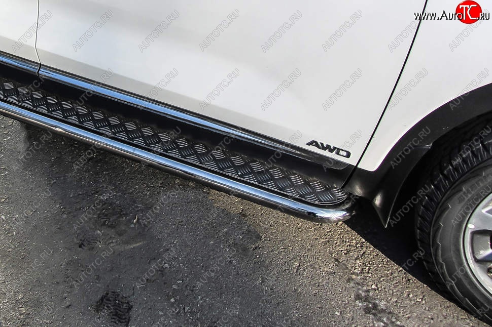 19 399 р. Защита порогов Slitkoff (с листом, d57 мм)  KIA Sorento  UM/Prime (2018-2020) рестайлинг (Нержавейка)  с доставкой в г. Воронеж