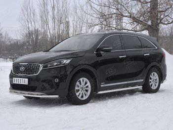 16 599 р. Защита переднего бампера (Ø42 мм, нержавейка) SLITKOFF KIA Sorento UM/Prime рестайлинг (2018-2020)  с доставкой в г. Воронеж. Увеличить фотографию 2