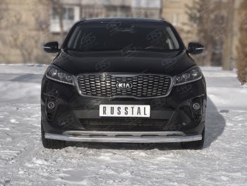 Защита переднего бампера (Ø63 мм, нержавейка) SLITKOFF KIA Sorento UM/Prime рестайлинг (2018-2020)