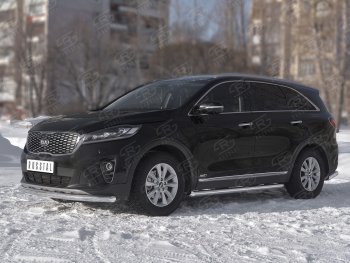 15 349 р. Защита переднего бампера (Ø63 мм, нержавейка) SLITKOFF  KIA Sorento  UM/Prime (2018-2020) рестайлинг  с доставкой в г. Воронеж. Увеличить фотографию 2