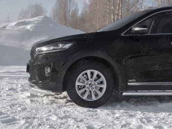 15 349 р. Защита переднего бампера (Ø63 мм, нержавейка) SLITKOFF  KIA Sorento  UM/Prime (2018-2020) рестайлинг  с доставкой в г. Воронеж. Увеличить фотографию 3