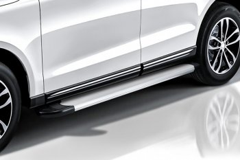 13 349 р. Пороги алюминиевые Slitkoff  KIA Sorento  UM/Prime (2018-2020) рестайлинг (Optima Silver)  с доставкой в г. Воронеж. Увеличить фотографию 4