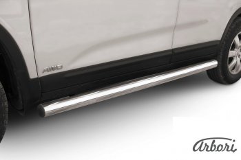 Защита штатных порогов Arbori (нержавейка, d57 mm). KIA Sorento BL дорестайлинг (2002-2006)