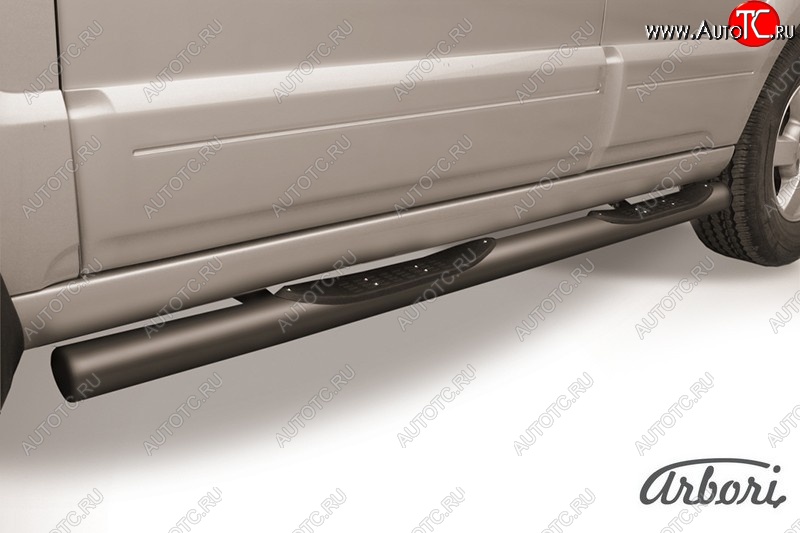 9 989 р. Защита штатных порогов Arbori (с проступью, черная, d76 mm). KIA Sorento BL рестайлинг (2006-2010)  с доставкой в г. Воронеж