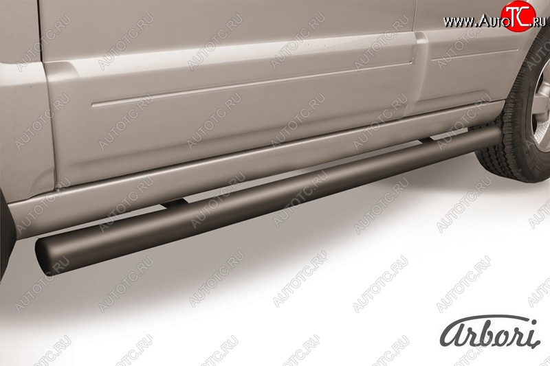 6 569 р. Защита штатных порогов Arbori (черная, d76 mm). KIA Sorento BL рестайлинг (2006-2010)  с доставкой в г. Воронеж
