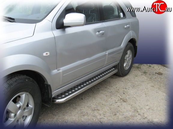 16 999 р. Широкая защита порогов с трубой диаметром 57 мм Slitkoff  KIA Sorento  BL (2002-2010) дорестайлинг, рестайлинг  с доставкой в г. Воронеж