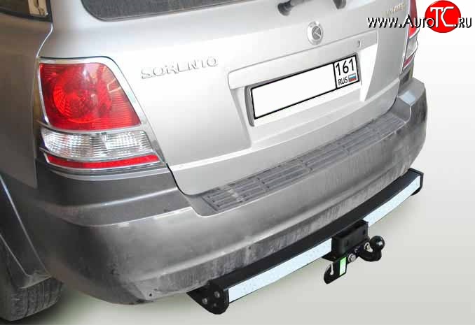 9 199 р. Фаркоп Лидер Плюс (с нержавеющей пластиной)  KIA Sorento  BL (2002-2010) дорестайлинг, рестайлинг (Без электропакета)  с доставкой в г. Воронеж