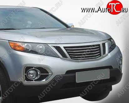 13 299 р. Решётка радиатора CT v2 KIA Sorento XM дорестайлинг (2009-2012) (Неокрашенная)  с доставкой в г. Воронеж