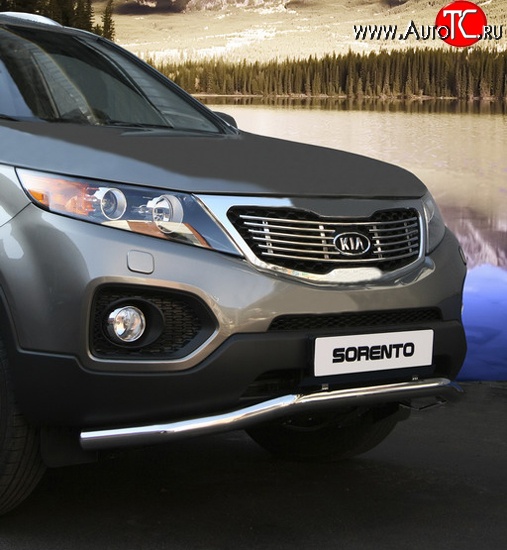 5 084 р. Декоративная вставка решетки радиатора Novline (d16 мм) (рестайлинг) KIA Sorento XM дорестайлинг (2009-2012)  с доставкой в г. Воронеж