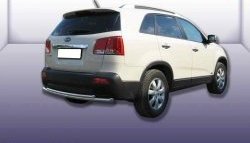 12 799 р. Двойная защита заднего бампера (d57 и 42 мм) Slitkoff  KIA Sorento  XM (2009-2012) дорестайлинг (нержавейка полированная)  с доставкой в г. Воронеж. Увеличить фотографию 1