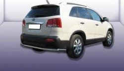 Защита заднего бампера из длинной трубы диаметром 57 мм Slitkoff KIA Sorento XM дорестайлинг (2009-2012)