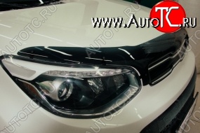 3 499 р. Дефлектор капота SIM KIA Soul PS дорестайлинг (2014-2016)  с доставкой в г. Воронеж