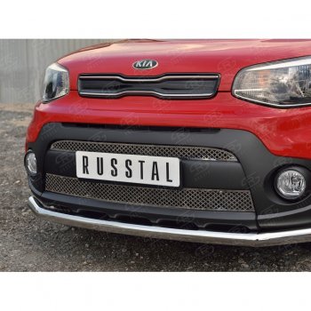 5 999 р. Решетка радиатора Russtal лист KIA Soul PS дорестайлинг (2014-2016) (Неокрашенная)  с доставкой в г. Воронеж. Увеличить фотографию 3