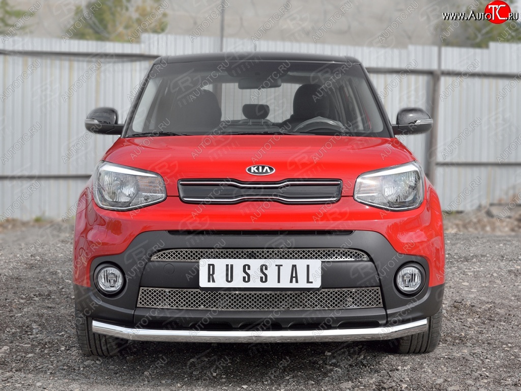 5 999 р. Решетка радиатора Russtal лист  KIA Soul  PS (2014-2016) дорестайлинг (Неокрашенная)  с доставкой в г. Воронеж