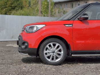 14 499 р. Одинарная защита переднего бампера диаметром 42 мм SLITKOFF  KIA Soul  PS (2014-2016) дорестайлинг  с доставкой в г. Воронеж. Увеличить фотографию 3