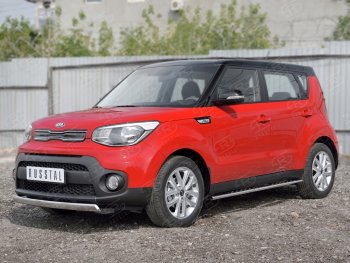 12 999 р. Защита переднего бампера (Ø75х42 мм, нержавейка) Russtal KIA Soul PS дорестайлинг (2014-2016)  с доставкой в г. Воронеж. Увеличить фотографию 3