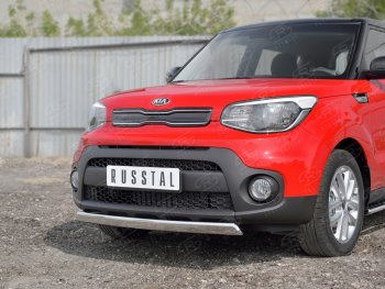12 999 р. Защита переднего бампера (Ø75х42 мм, нержавейка) Russtal KIA Soul PS дорестайлинг (2014-2016)  с доставкой в г. Воронеж. Увеличить фотографию 4