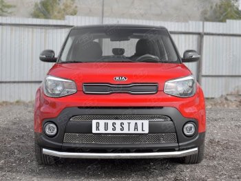 16 749 р. Одинарная защита переднего бампера диаметром 63 мм SLITKOFF KIA Soul PS дорестайлинг (2014-2016)  с доставкой в г. Воронеж. Увеличить фотографию 2