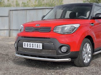 16 749 р. Одинарная защита переднего бампера диаметром 63 мм SLITKOFF KIA Soul PS дорестайлинг (2014-2016)  с доставкой в г. Воронеж. Увеличить фотографию 3
