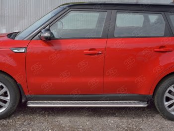 24 649 р. Широкая защита порогов с трубой диаметром 42 мм SLITKOFF v1 KIA Soul PS дорестайлинг (2014-2016)  с доставкой в г. Воронеж. Увеличить фотографию 2
