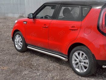 19 999 р. Защита порогов из круглой трубы диаметром 63 мм SLITKOFF v1 KIA Soul PS дорестайлинг (2014-2016)  с доставкой в г. Воронеж. Увеличить фотографию 2