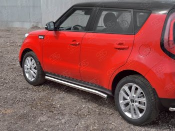 18 799 р. Защита порогов из круглой трубы диаметром 63 мм SLITKOFF v2 KIA Soul PS дорестайлинг (2014-2016)  с доставкой в г. Воронеж. Увеличить фотографию 3