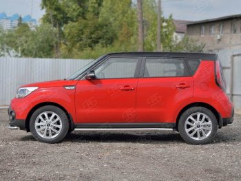 19 999 р. Защита порогов из круглой трубы диаметром 63 мм SLITKOFF v3 KIA Soul PS дорестайлинг (2014-2016)  с доставкой в г. Воронеж. Увеличить фотографию 3