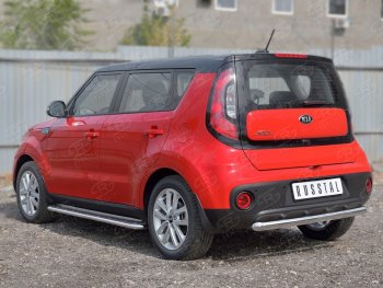 14 799 р. Одинарная защита заднего бампера из трубы диаметром 63 мм SLITKOFF  KIA Soul  PS (2014-2016) дорестайлинг  с доставкой в г. Воронеж. Увеличить фотографию 2