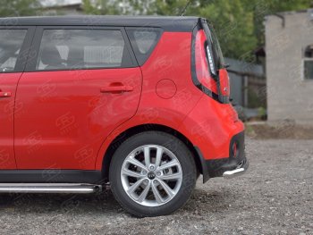 15 249 р. Одинарная защита заднего бампера из трубы диаметром 63 мм SLITKOFF  KIA Soul  PS (2014-2016) дорестайлинг  с доставкой в г. Воронеж. Увеличить фотографию 3