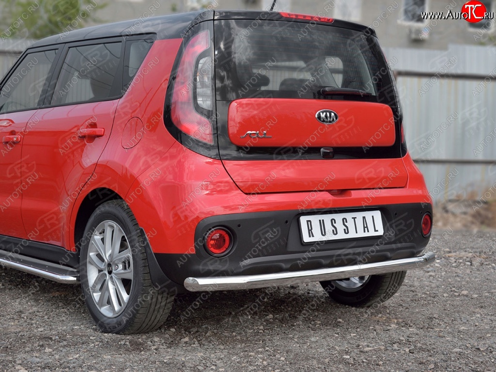 15 249 р. Одинарная защита заднего бампера из трубы диаметром 63 мм SLITKOFF  KIA Soul  PS (2014-2016) дорестайлинг  с доставкой в г. Воронеж