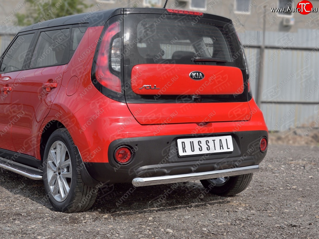 14 799 р. Одинарная защита заднего бампера из трубы диаметром 63 мм SLITKOFF  KIA Soul  PS (2014-2016) дорестайлинг  с доставкой в г. Воронеж