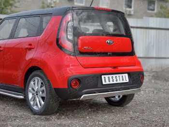 12 999 р. Защита заднего бампера (Ø75x42 мм, нержавейка) Russtal KIA Soul PS дорестайлинг (2014-2016)  с доставкой в г. Воронеж. Увеличить фотографию 2