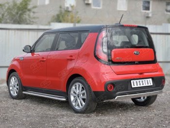 12 999 р. Защита заднего бампера (Ø75x42 мм, нержавейка) Russtal KIA Soul PS дорестайлинг (2014-2016)  с доставкой в г. Воронеж. Увеличить фотографию 3