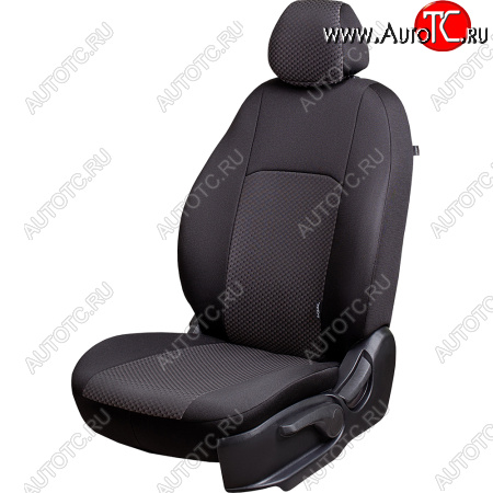 5 899 р. Чехлы сидений Lord Autofashion Дублин (жаккард, 60/40, раздельная задняя спинка, 3Г-образ. подголовника) KIA Soul PS дорестайлинг (2014-2016) (Чёрный, стежок серый)  с доставкой в г. Воронеж