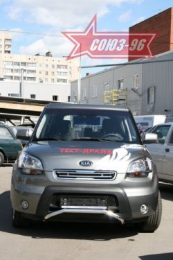 10 574 р. Защита переднего бампера Souz-96 (d42) KIA Soul AM дорестайлинг (2008-2011)  с доставкой в г. Воронеж. Увеличить фотографию 2