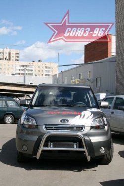 10 169 р. Защита переднего бампера Souz-96 (d60) KIA Soul AM дорестайлинг (2008-2011)  с доставкой в г. Воронеж. Увеличить фотографию 2