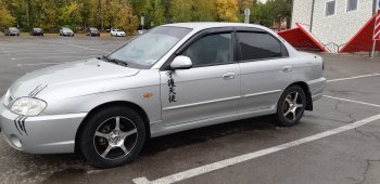 4 099 р. Пластиковые накладки на пороги SVS  KIA Spectra (2000-2009) (Неокрашенные)  с доставкой в г. Воронеж. Увеличить фотографию 2