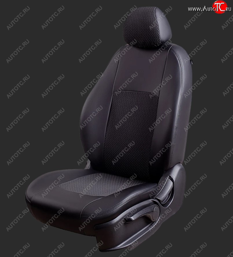 7 249 р. Чехлы для сидений Lord Autofashion Турин (экокожа/жаккард, спинка 60/40, 3 П-образных подголовника)  KIA Spectra (2000-2009) (Черный, вставка жаккард Чёрный Вега)  с доставкой в г. Воронеж